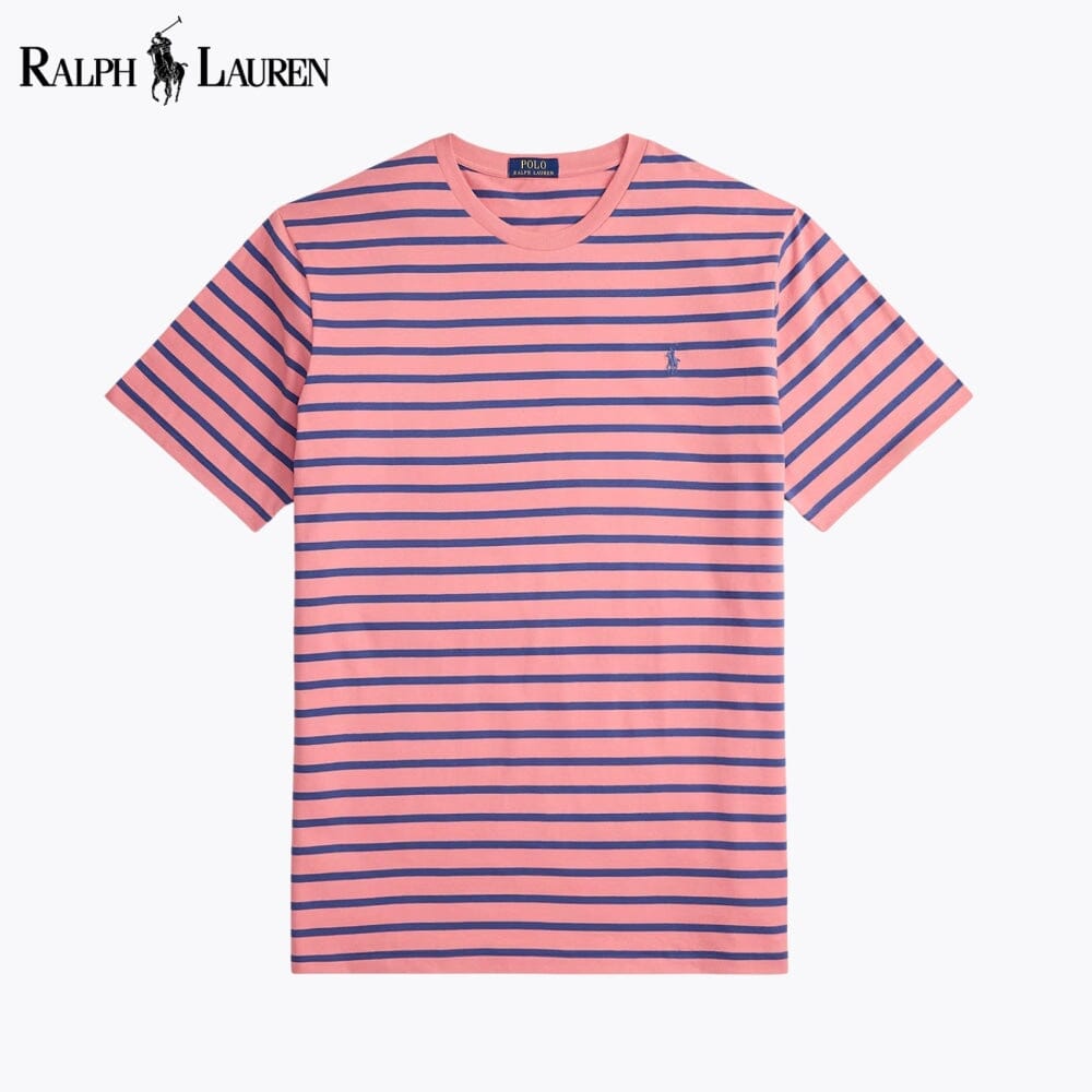 RL Gestreiftes Jersey-Rundhals-T-Shirt