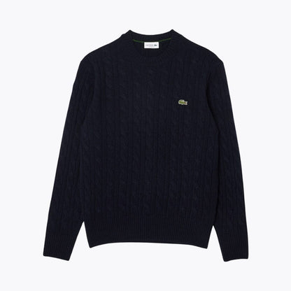 Pull col rond en laine cardée torsadée LC