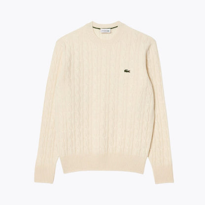 Pull col rond en laine cardée torsadée LC