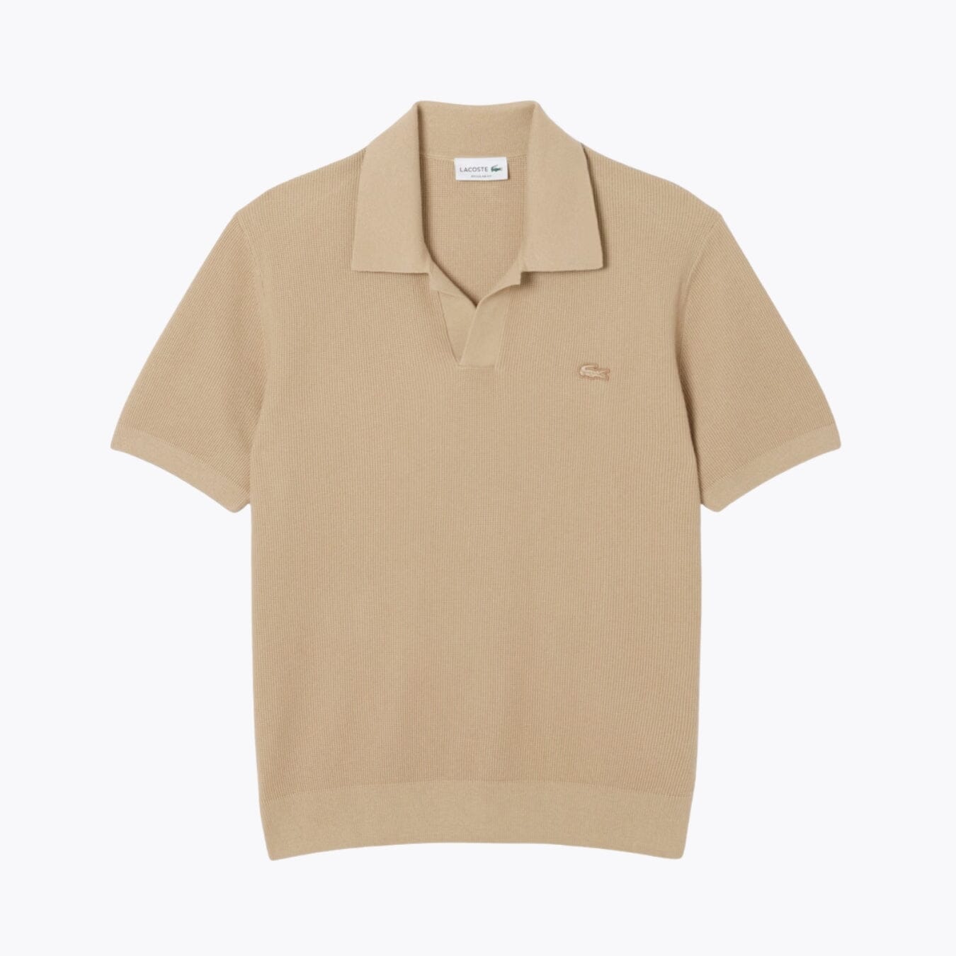 Pull en maille mélangée coton col polo ouvert LC