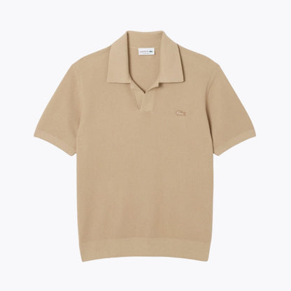 Pull en maille mélangée coton col polo ouvert LC