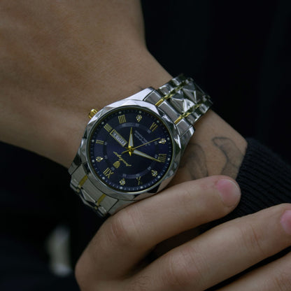 POEDAGAR Luminous Steel 40mm Uhr – wasserdicht | Transferierter Stahl