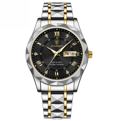 POEDAGAR Luminous Steel 40mm Uhr – wasserdicht | Transferierter Stahl