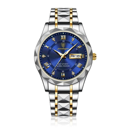 POEDAGAR Luminous Steel 40mm Uhr – wasserdicht | Transferierter Stahl