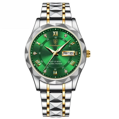 POEDAGAR Luminous Steel 40mm Uhr – wasserdicht | Transferierter Stahl