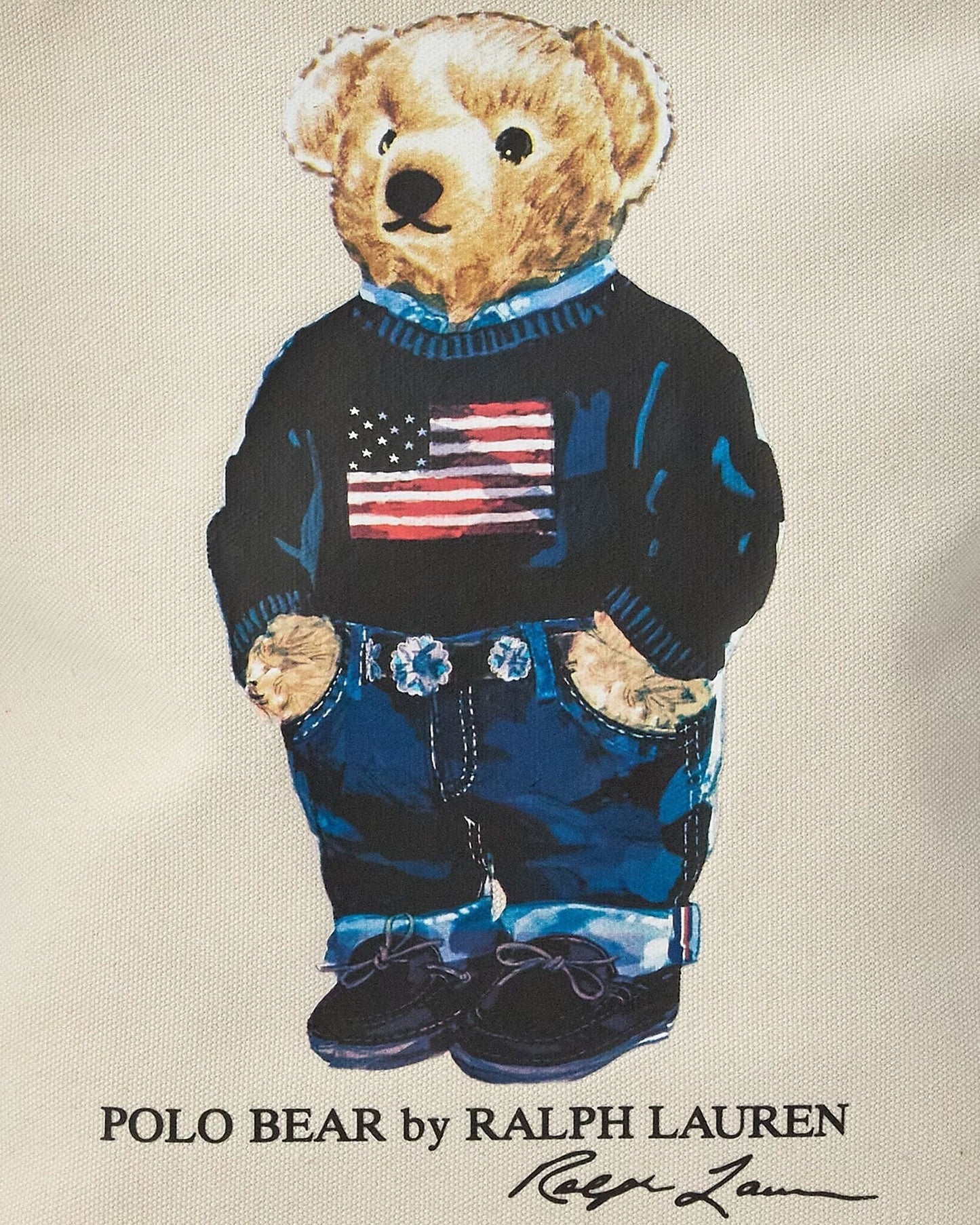 RL Polo Bear Baumwoll-Canvas-Tragetasche