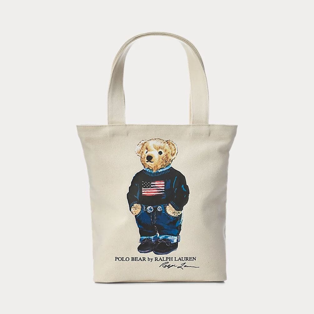 RL Polo Bear Baumwoll-Canvas-Tragetasche
