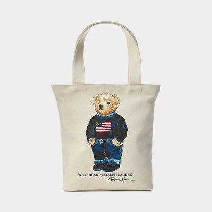RL Polo Bear Baumwoll-Canvas-Tragetasche