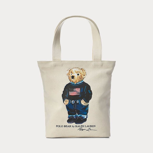 RL Polo Bear Cotton Canvas Tote