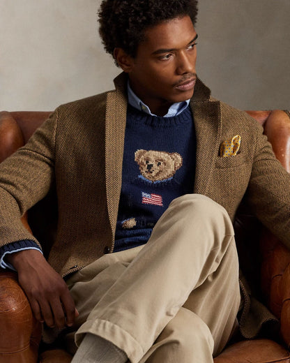 Pull en coton et lin à motif Polo Bear de RL