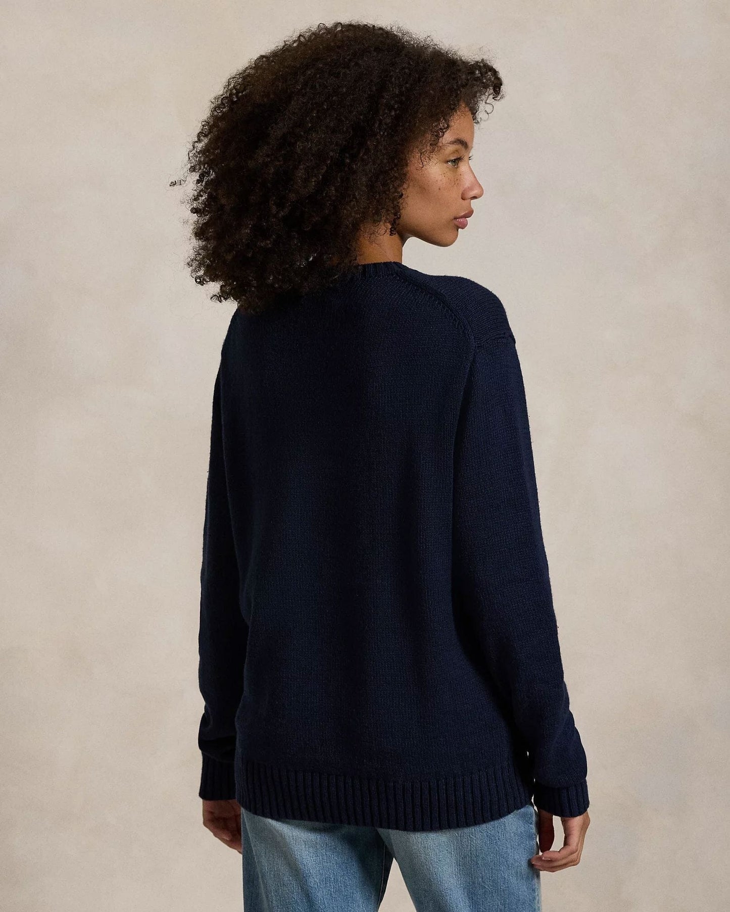 Pull en coton et lin à motif Polo Bear de RL