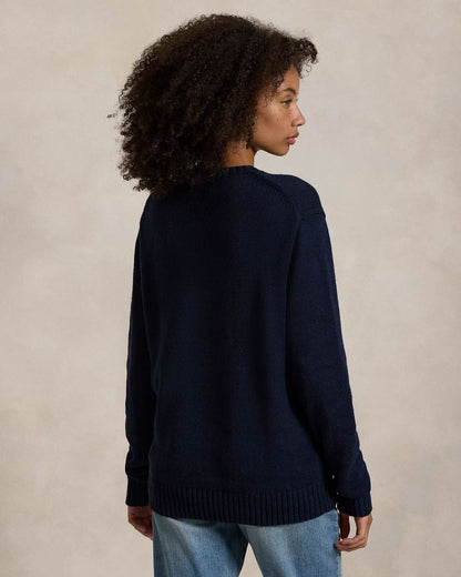 Pull en coton et lin à motif Polo Bear de RL
