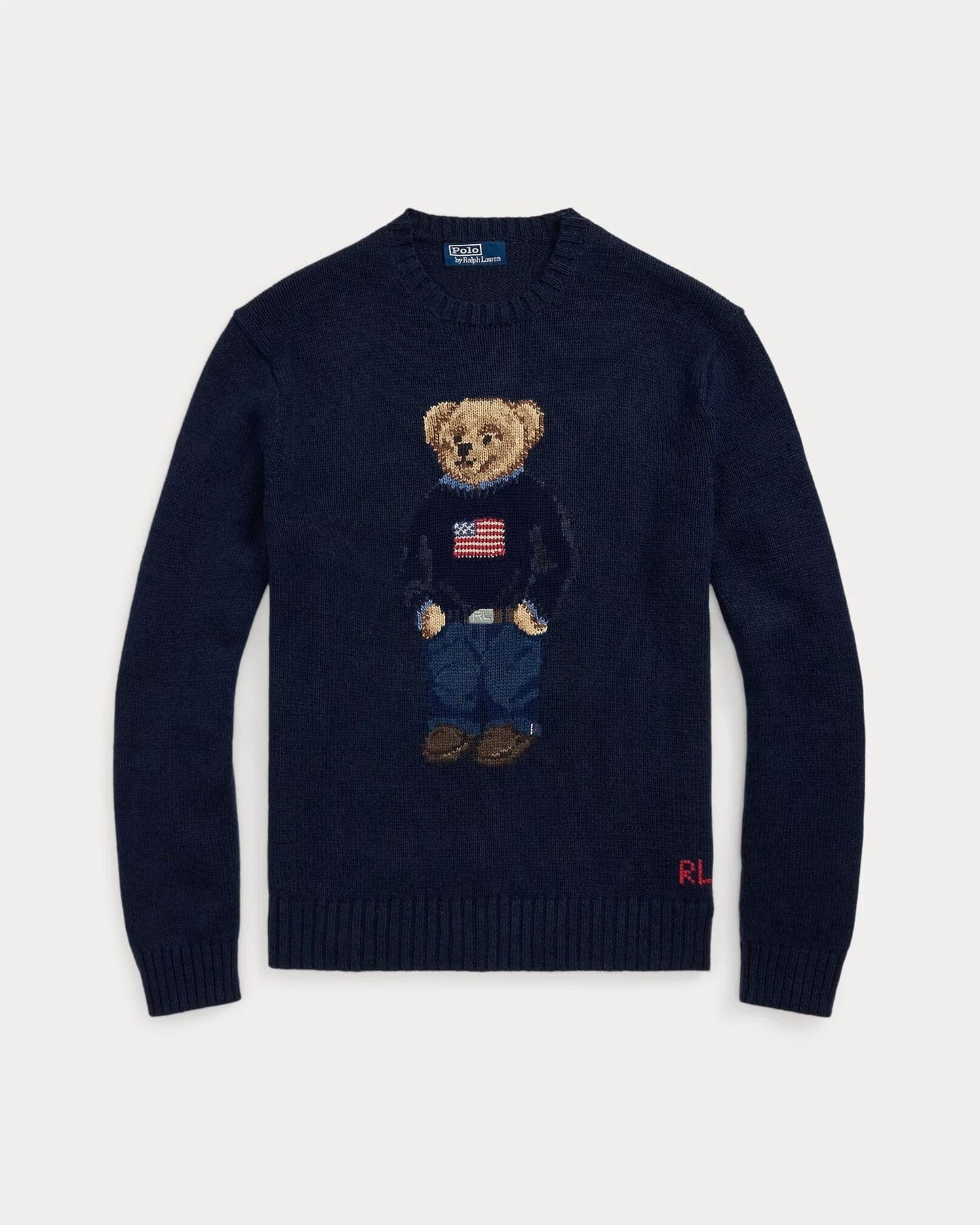 Pull en coton et lin à motif Polo Bear de RL