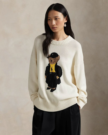 Pull col rond en coton à motif Polo Bear de RL