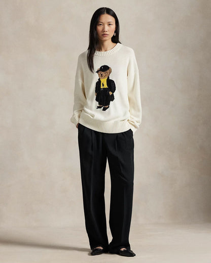 Pull col rond en coton à motif Polo Bear de RL