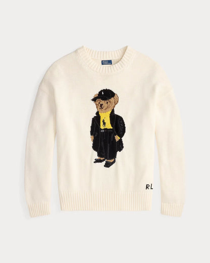 Pull col rond en coton à motif Polo Bear de RL