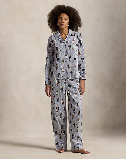 RL Polo Bear Baumwoll-Satin-Pyjama-Set