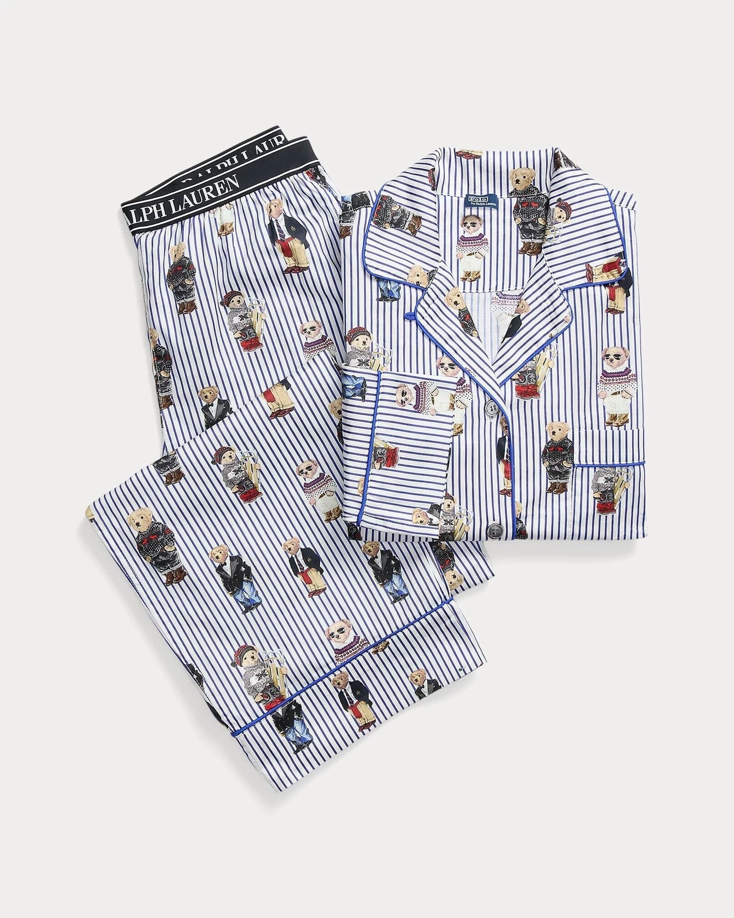 RL Polo Bear Baumwoll-Satin-Pyjama-Set