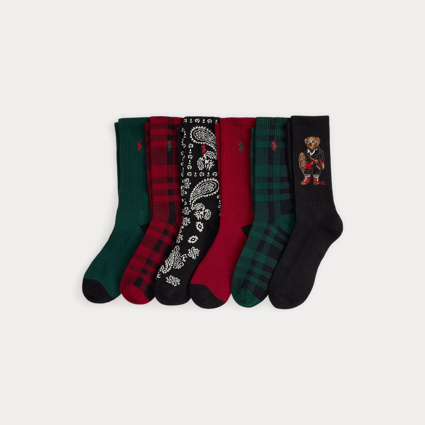 RL Polo Bear Socken aus Baumwollmischung im 6er-Pack