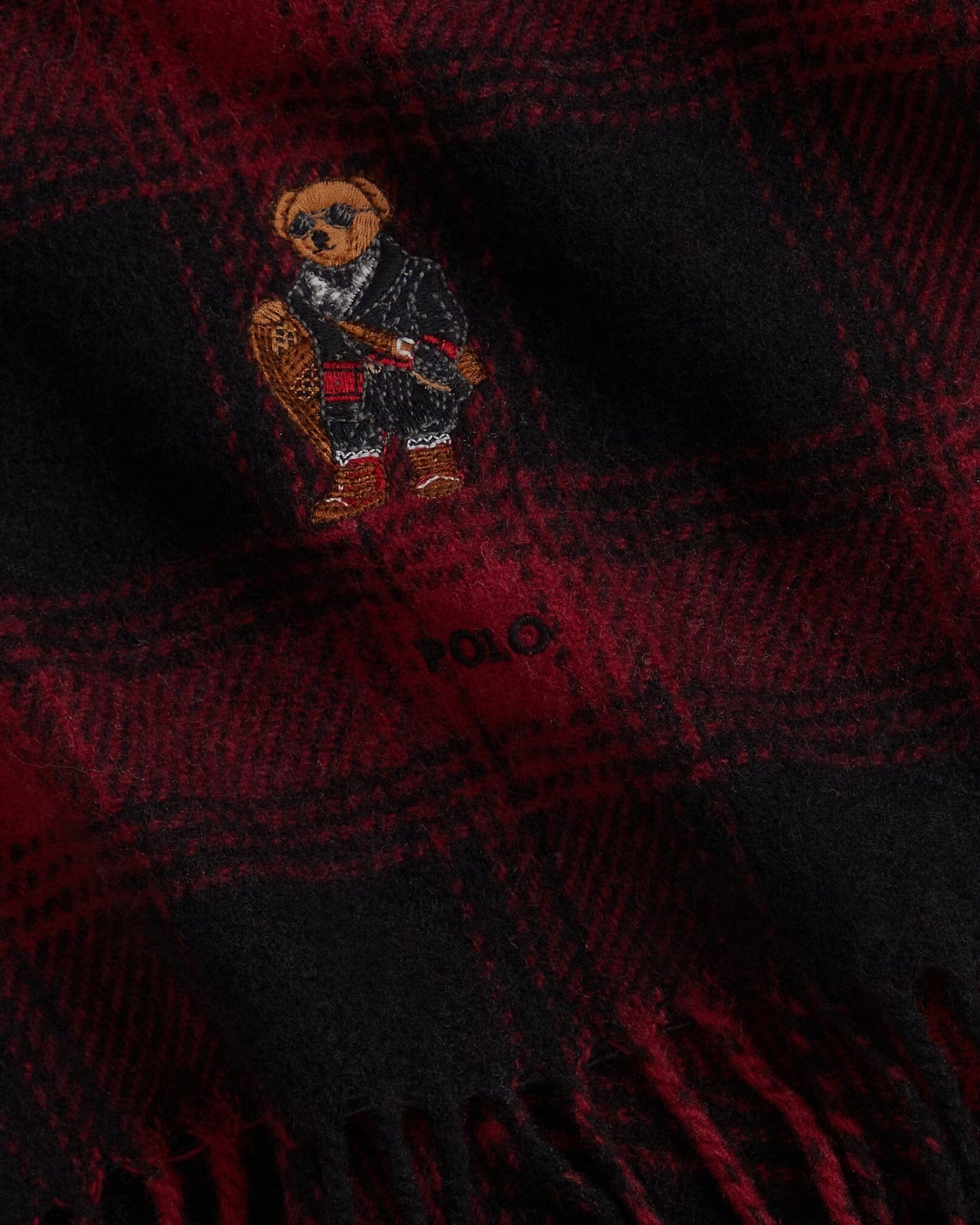 Écharpe en laine à carreaux Polo Bear RL
