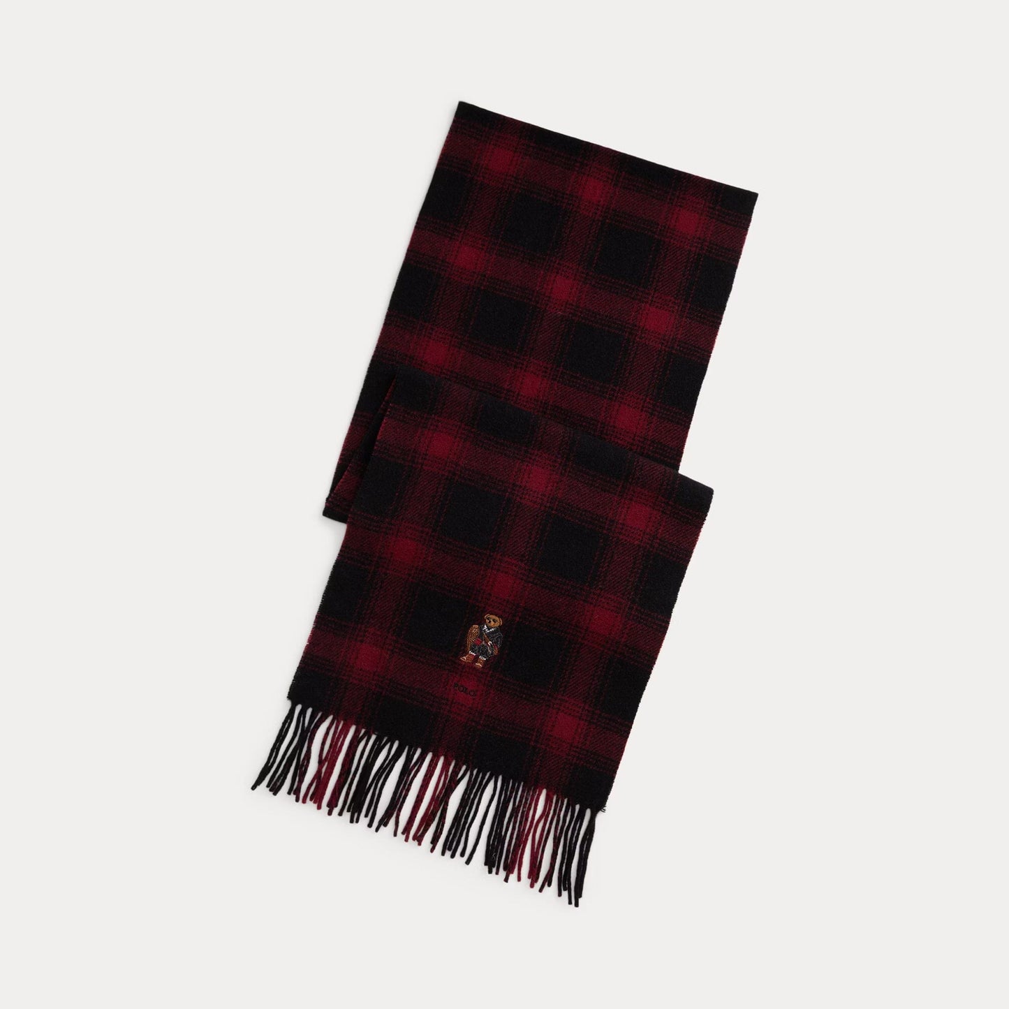 Écharpe en laine à carreaux Polo Bear RL