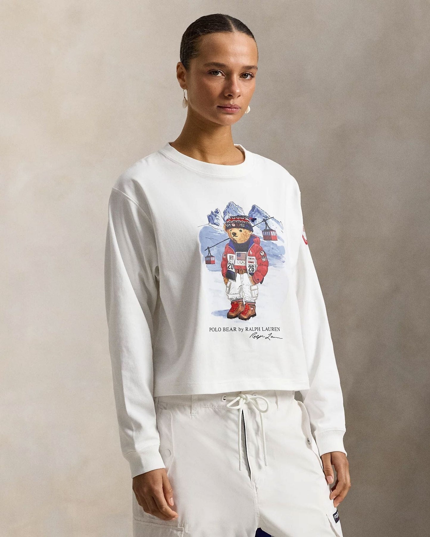T-shirt à manches longues RL Team USA Polo Bear