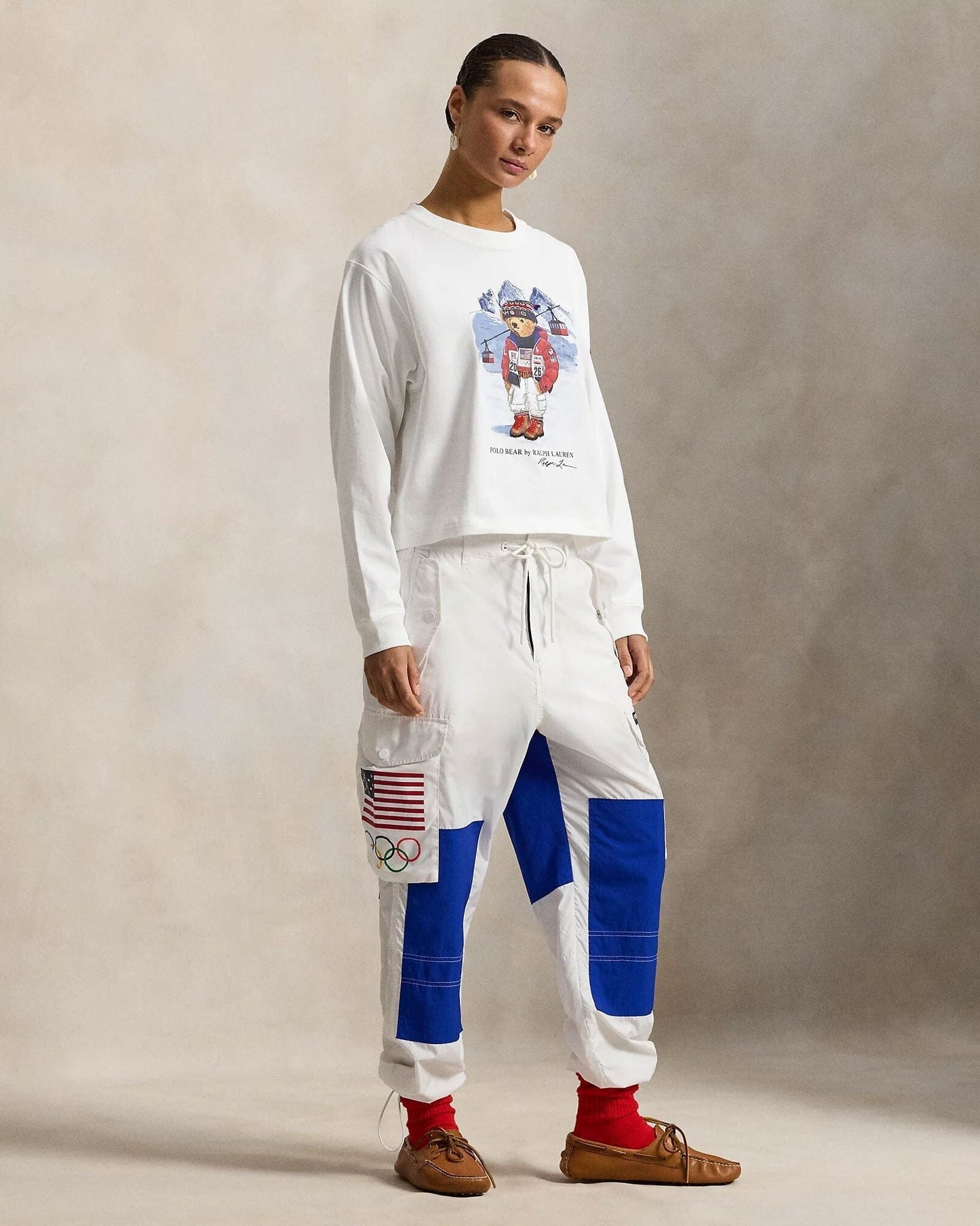 T-shirt à manches longues RL Team USA Polo Bear