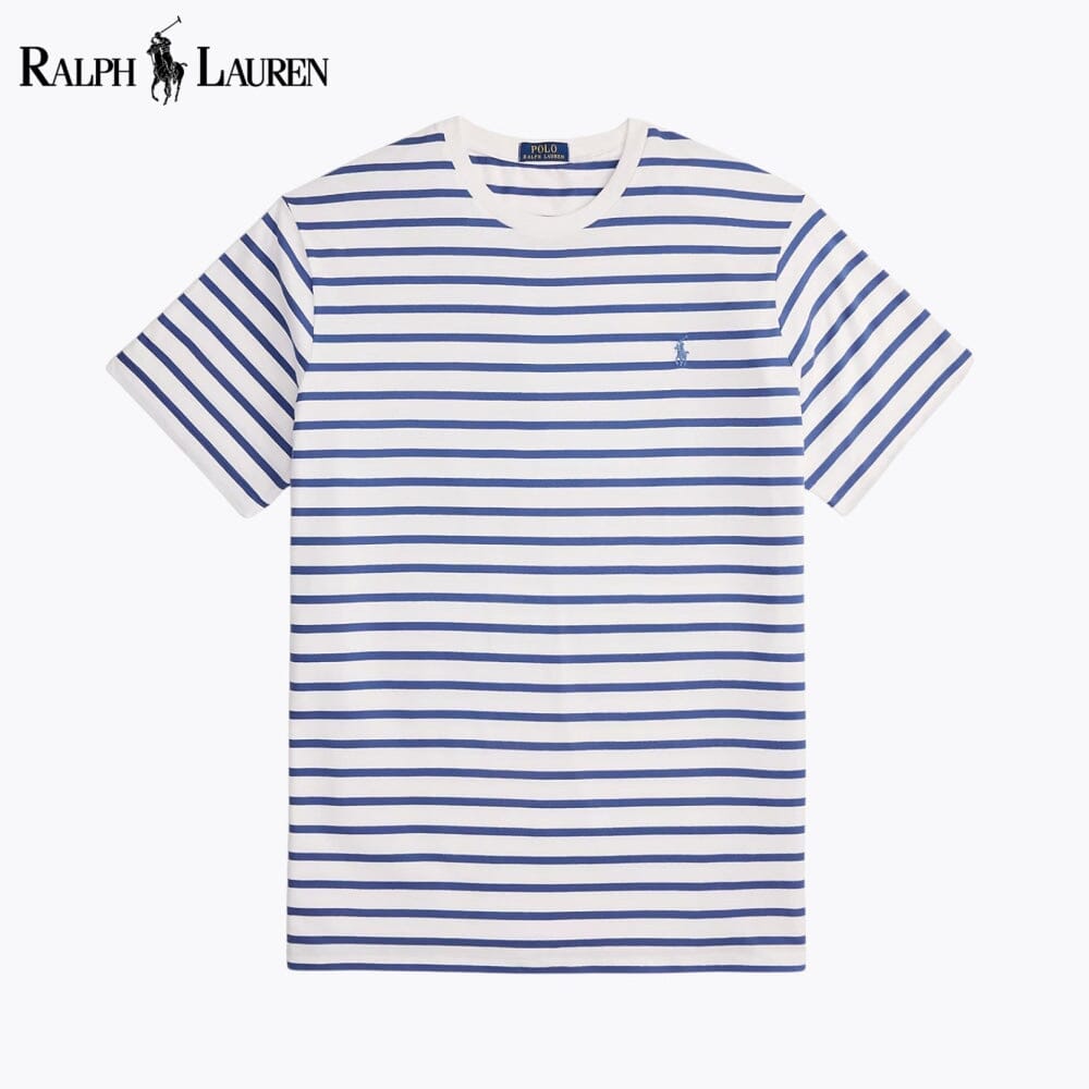 T-shirt col rond en jersey rayé RL