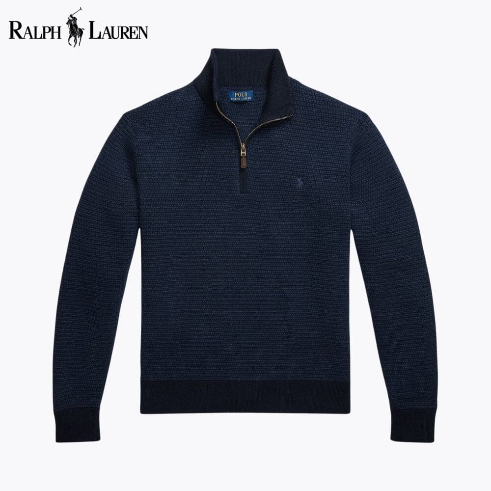 Pull en laine lavable à col zippé RL