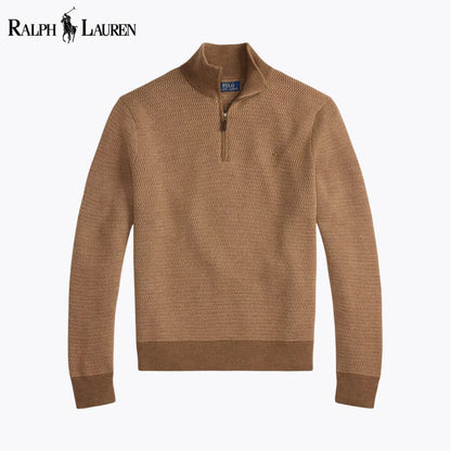 Pull en laine lavable à col zippé RL