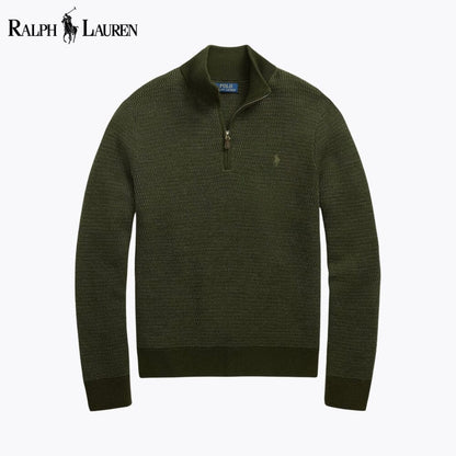 Pull en laine lavable à col zippé RL