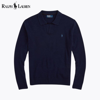 RL Wollpullover mit Johnny-Kragen
