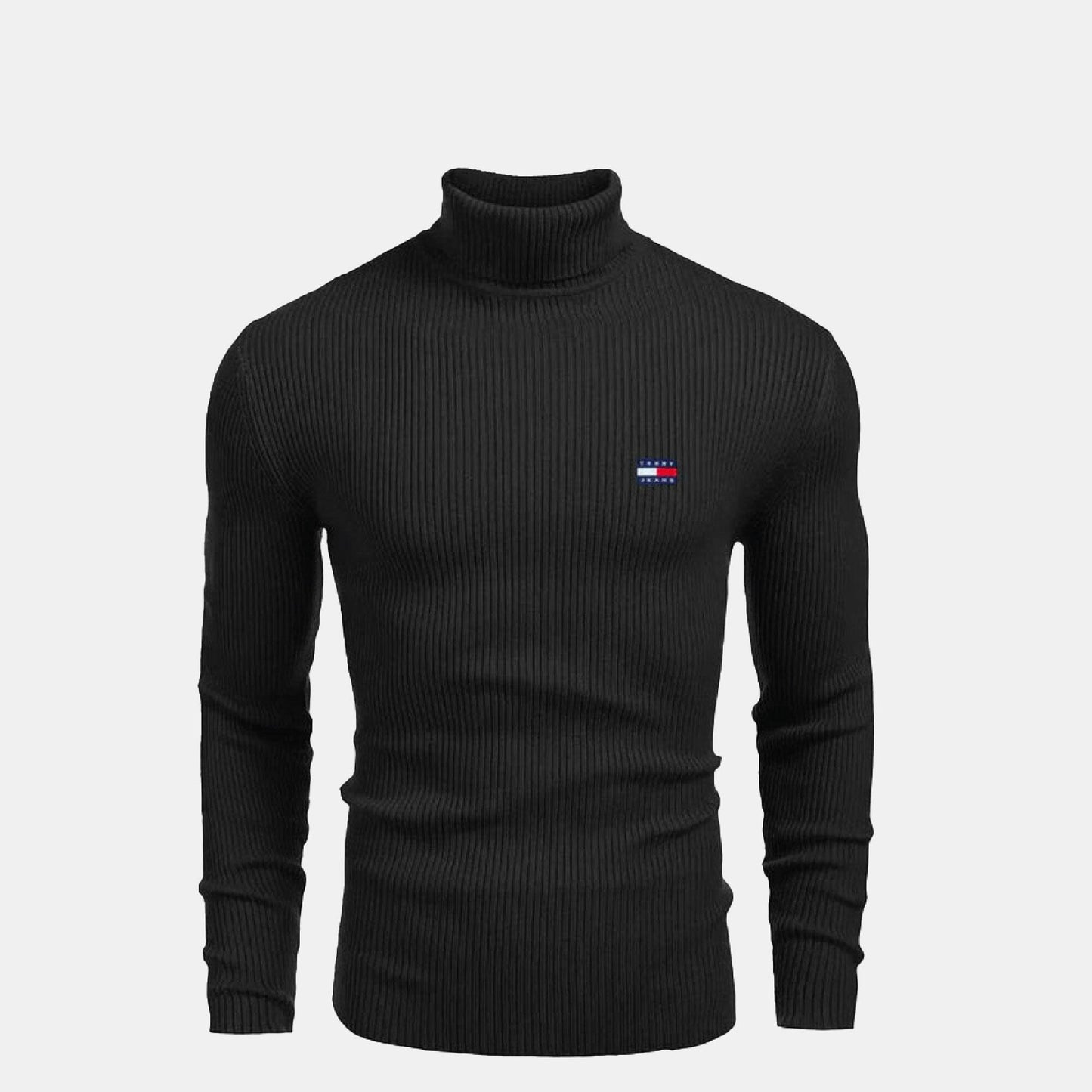 TH Rollkragenpullover aus Zopfstrick und Wolle