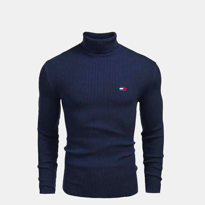 TH Rollkragenpullover aus Zopfstrick und Wolle