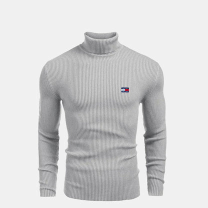 TH Rollkragenpullover aus Zopfstrick und Wolle