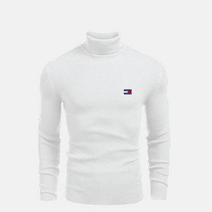 TH Rollkragenpullover aus Zopfstrick und Wolle